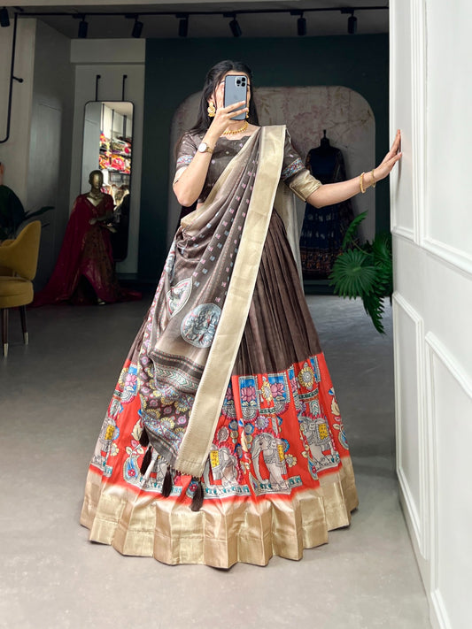 Beautiful Kalamkari Printed Lehenga