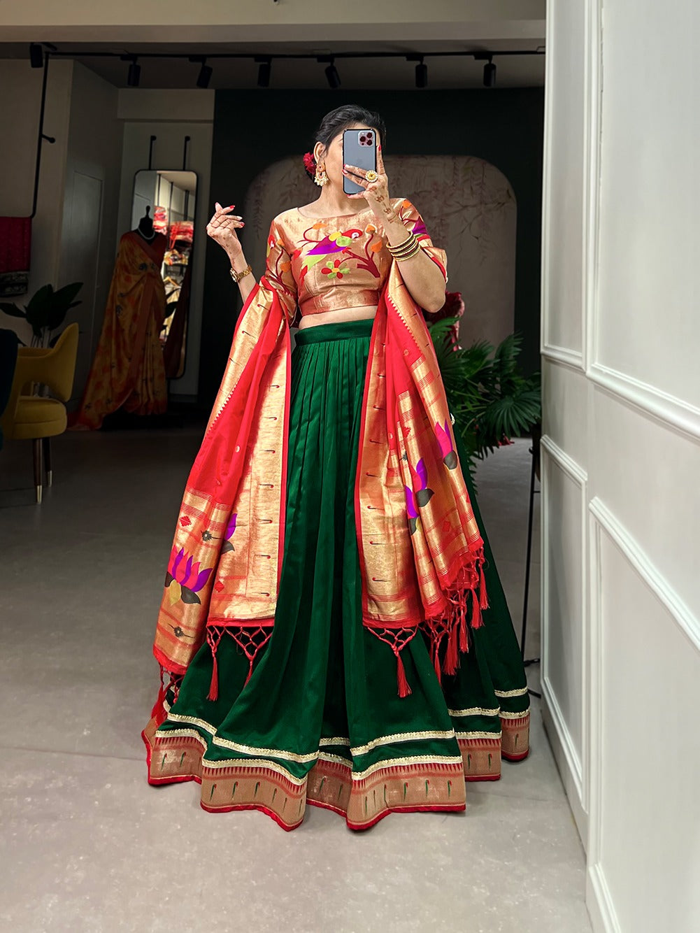 Vichitra Silk Paithani lehenga Choli