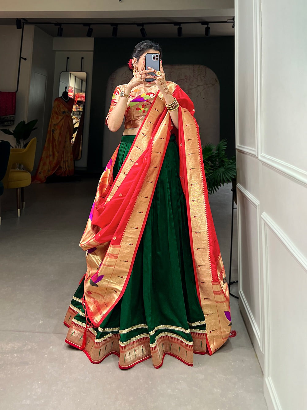 Vichitra Silk Paithani lehenga Choli