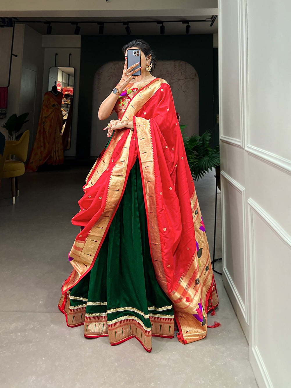 Vichitra Silk Paithani lehenga Choli