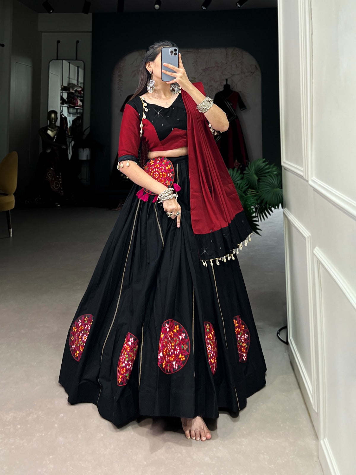 Black Pure Cotton Chaniya Choli