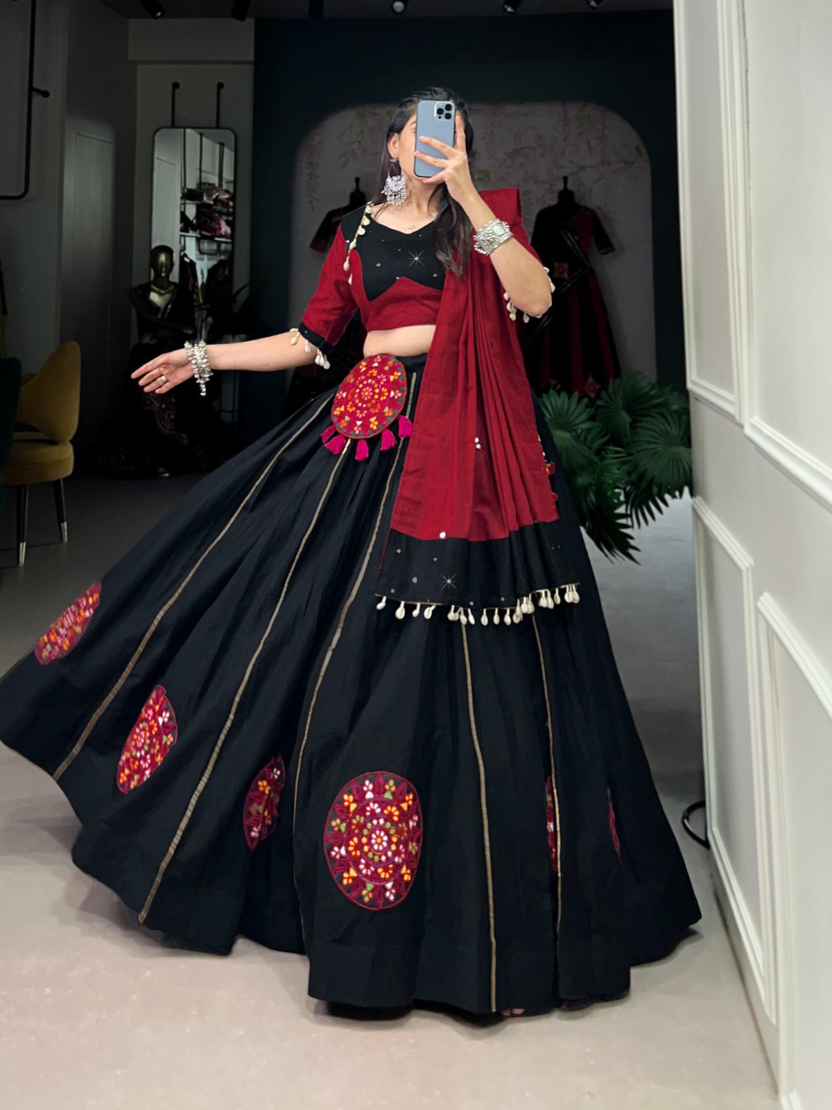 Black Pure Cotton Chaniya Choli