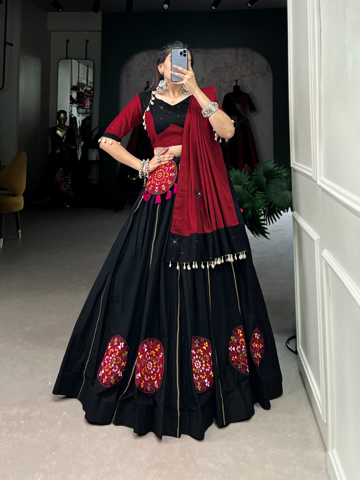 Black Pure Cotton Chaniya Choli