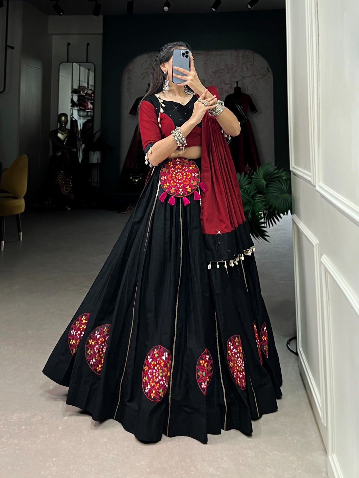 Black Pure Cotton Chaniya Choli