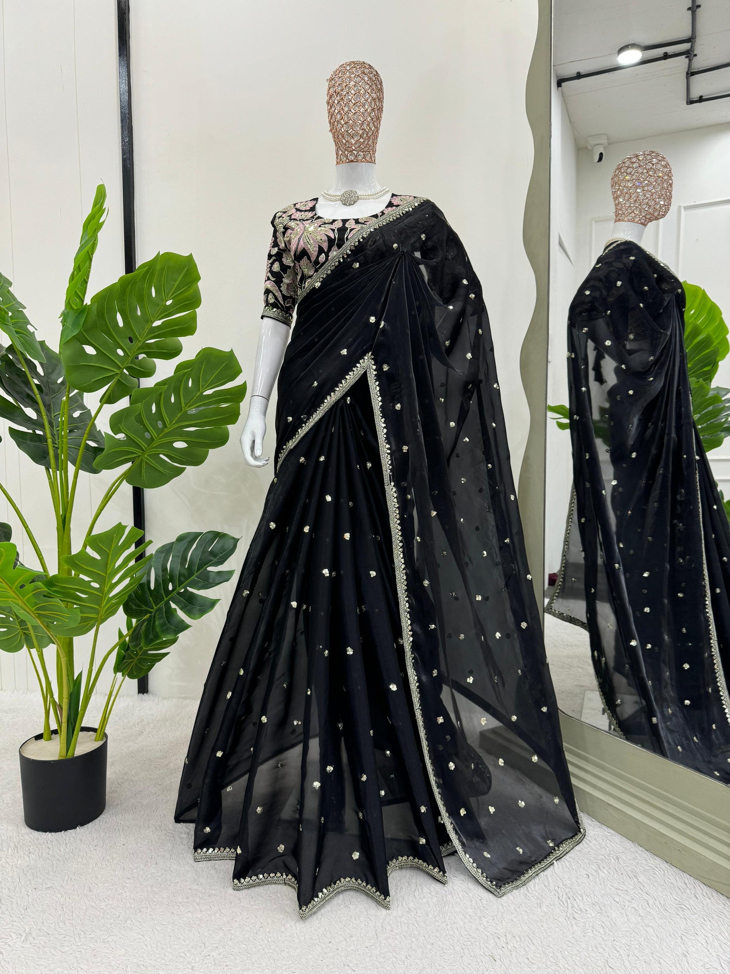 Black Jimmy Choo Silk Saree