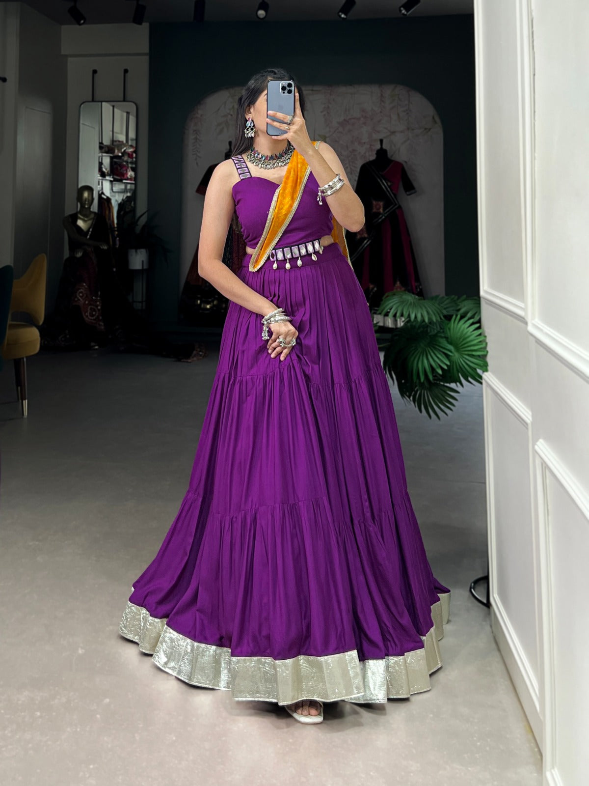 Purple Pure Rayon Lehenga Choli