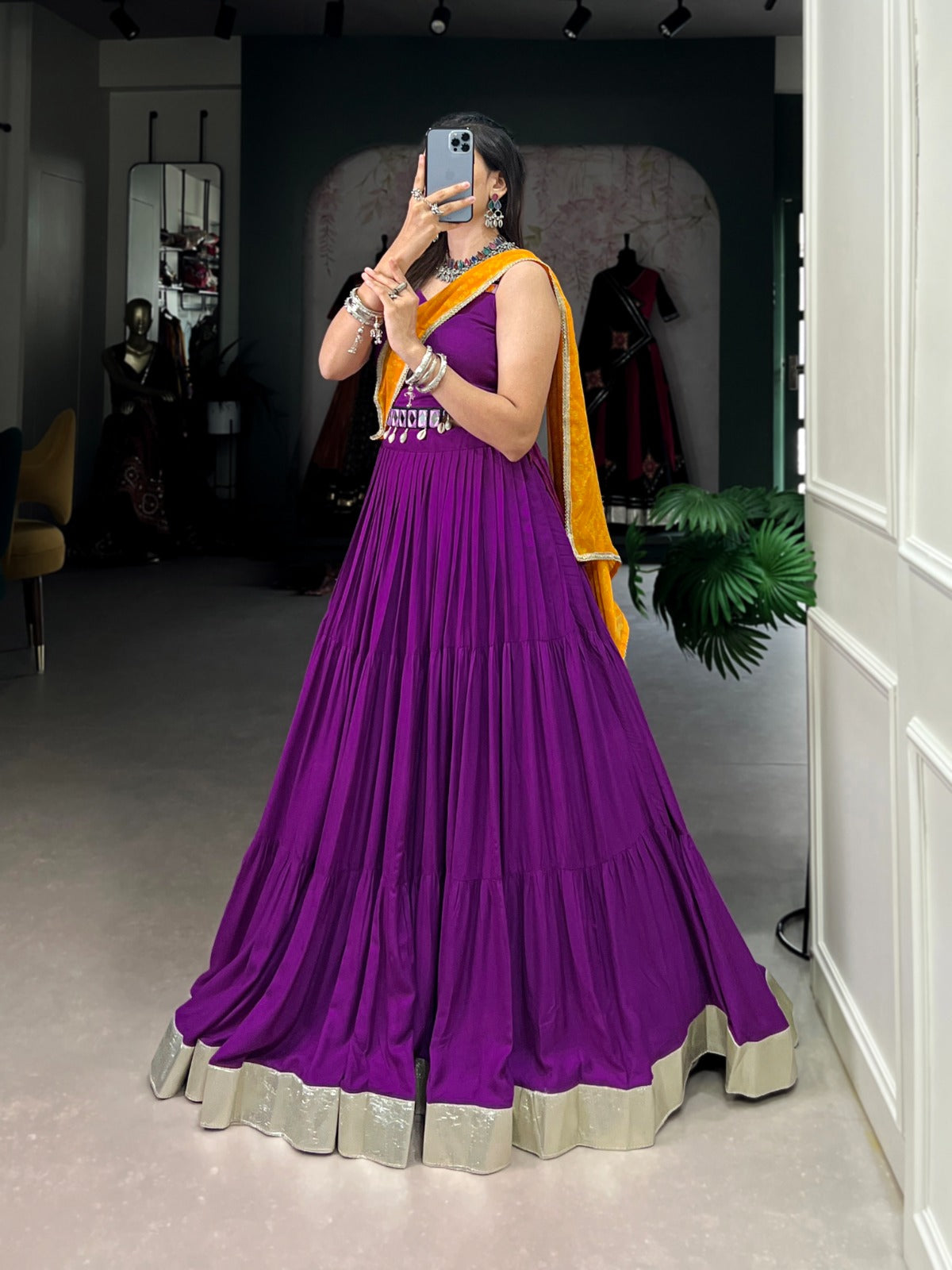 Purple Pure Rayon Lehenga Choli