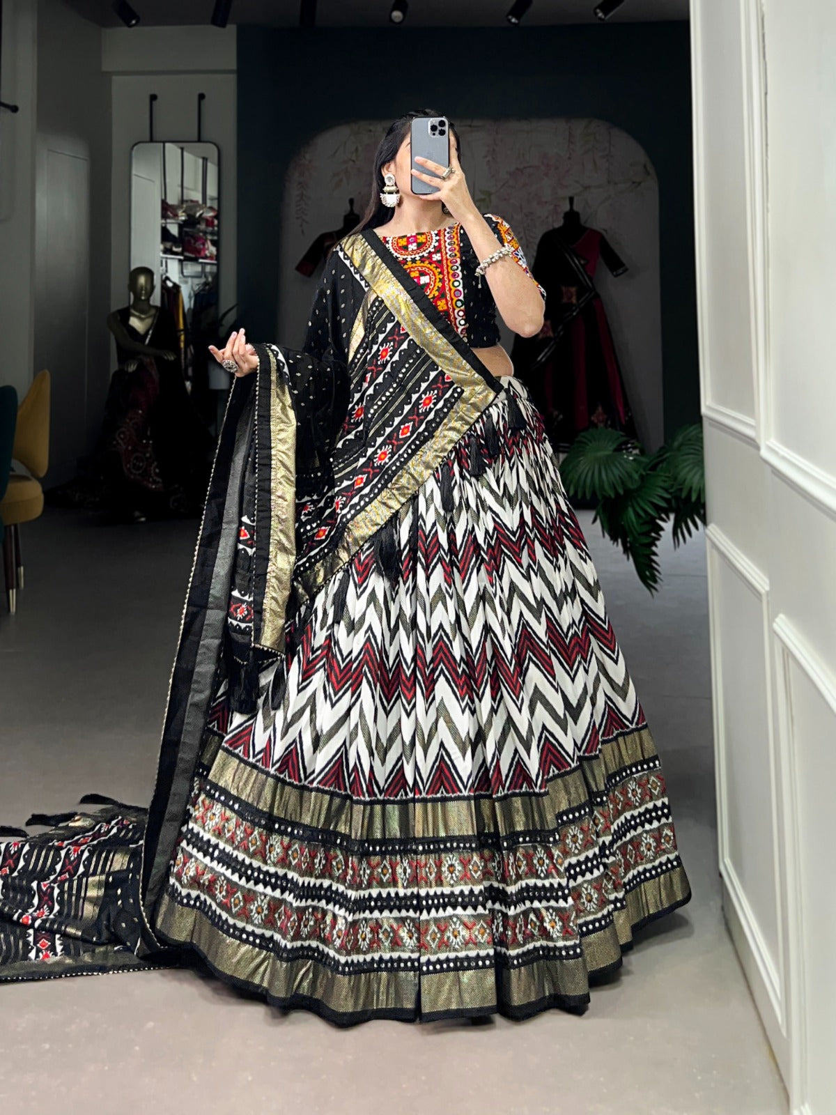 Designer Tussar Silk Lehenga Choli