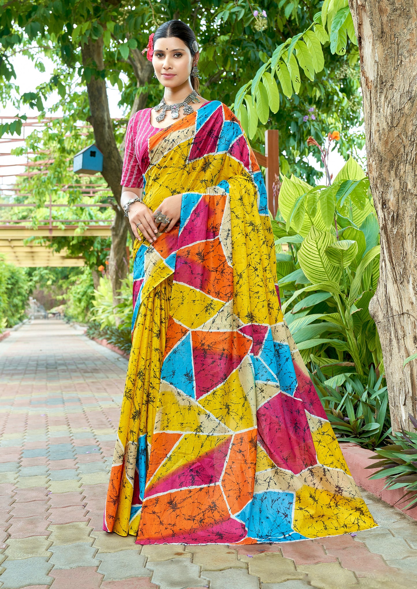 Colorful Cotton Mul Printed Saree