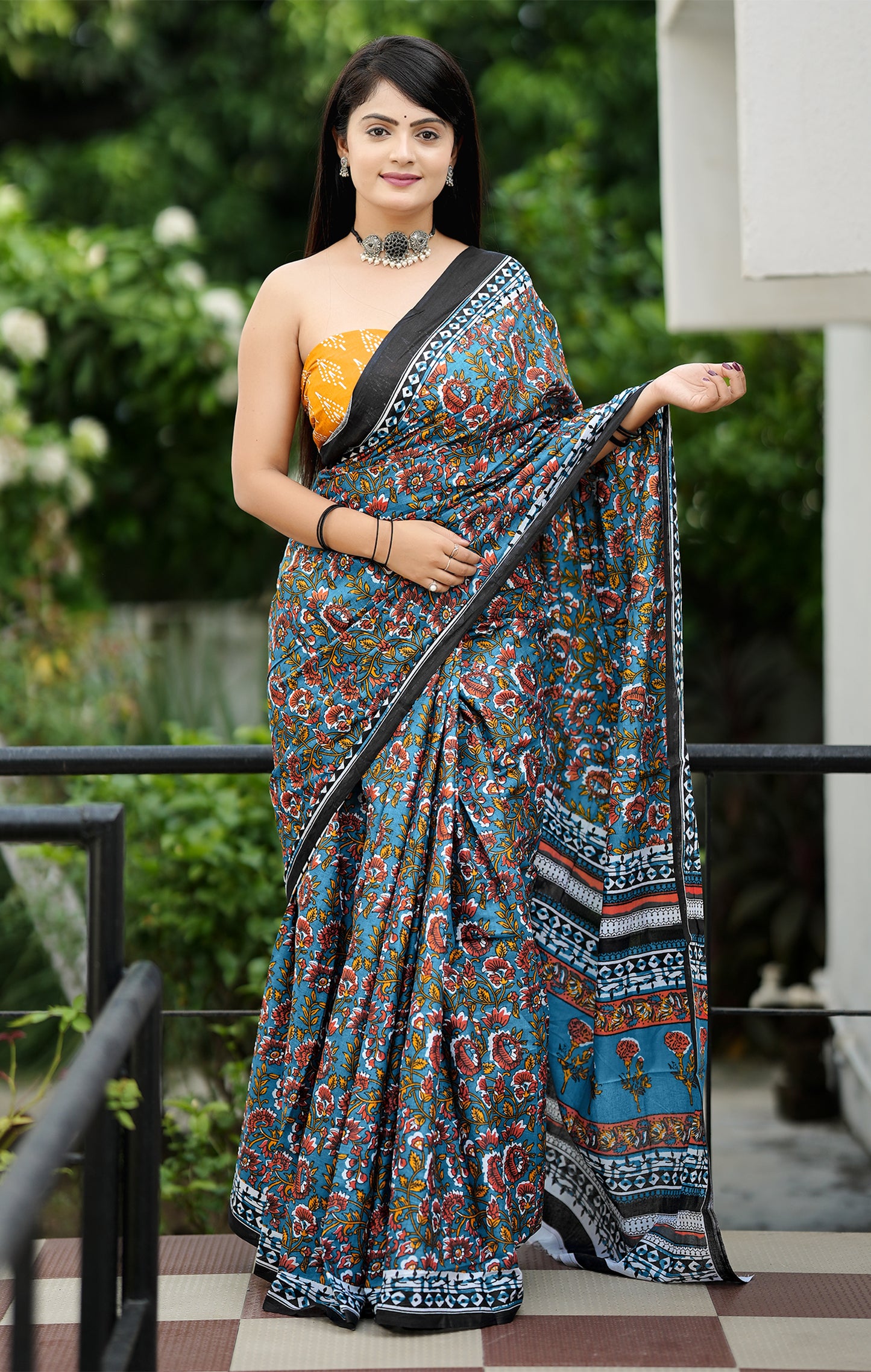 Multicolor Cotton Mul Printed Saree