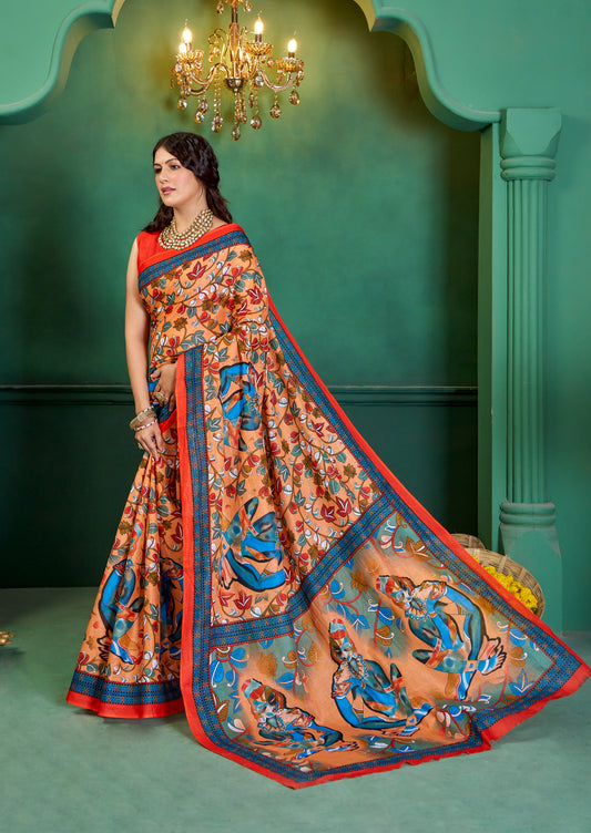 Traditional Cotton Mul Printed Saree