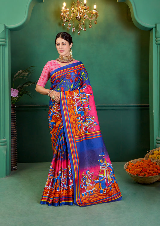 Luxurious Cotton Mul Printed Saree