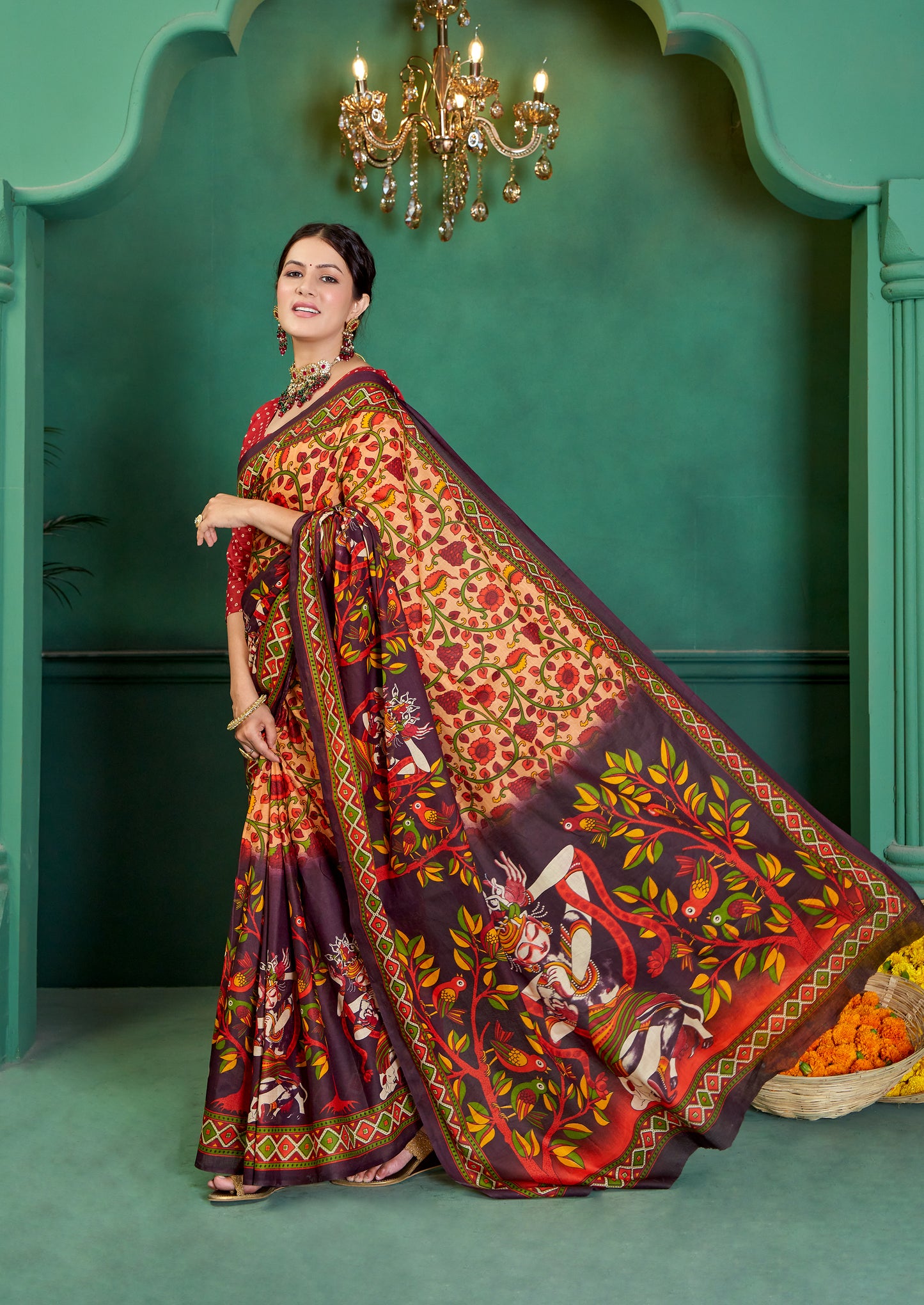 Traditional Cotton Mul Printed Saree