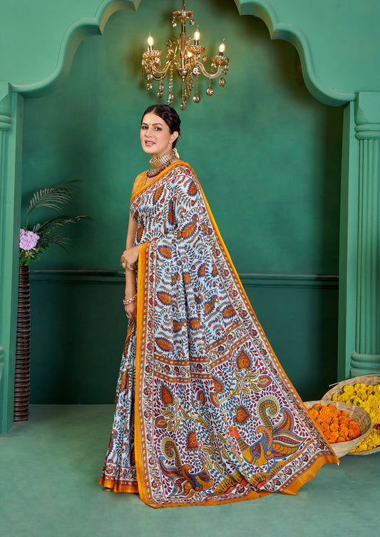 Luxurious Cotton Mul Printed Saree