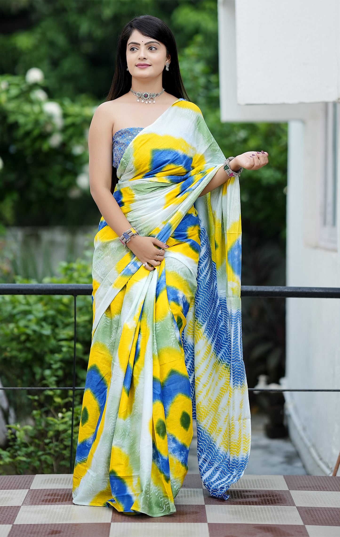 Multicolor Cotton Mul Printed Saree