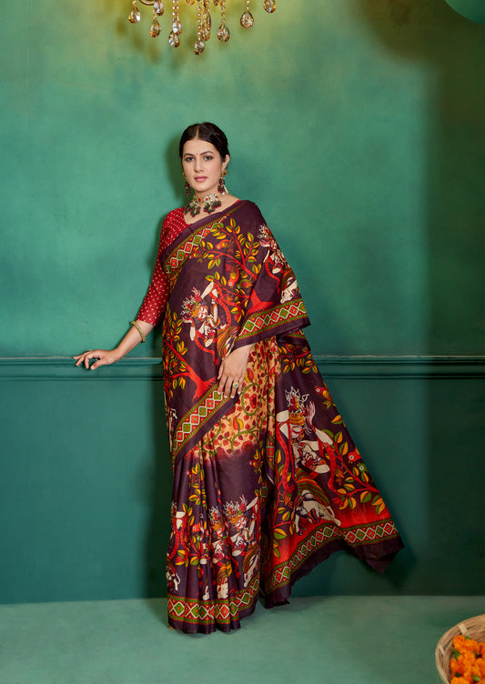 Traditional Cotton Mul Printed Saree