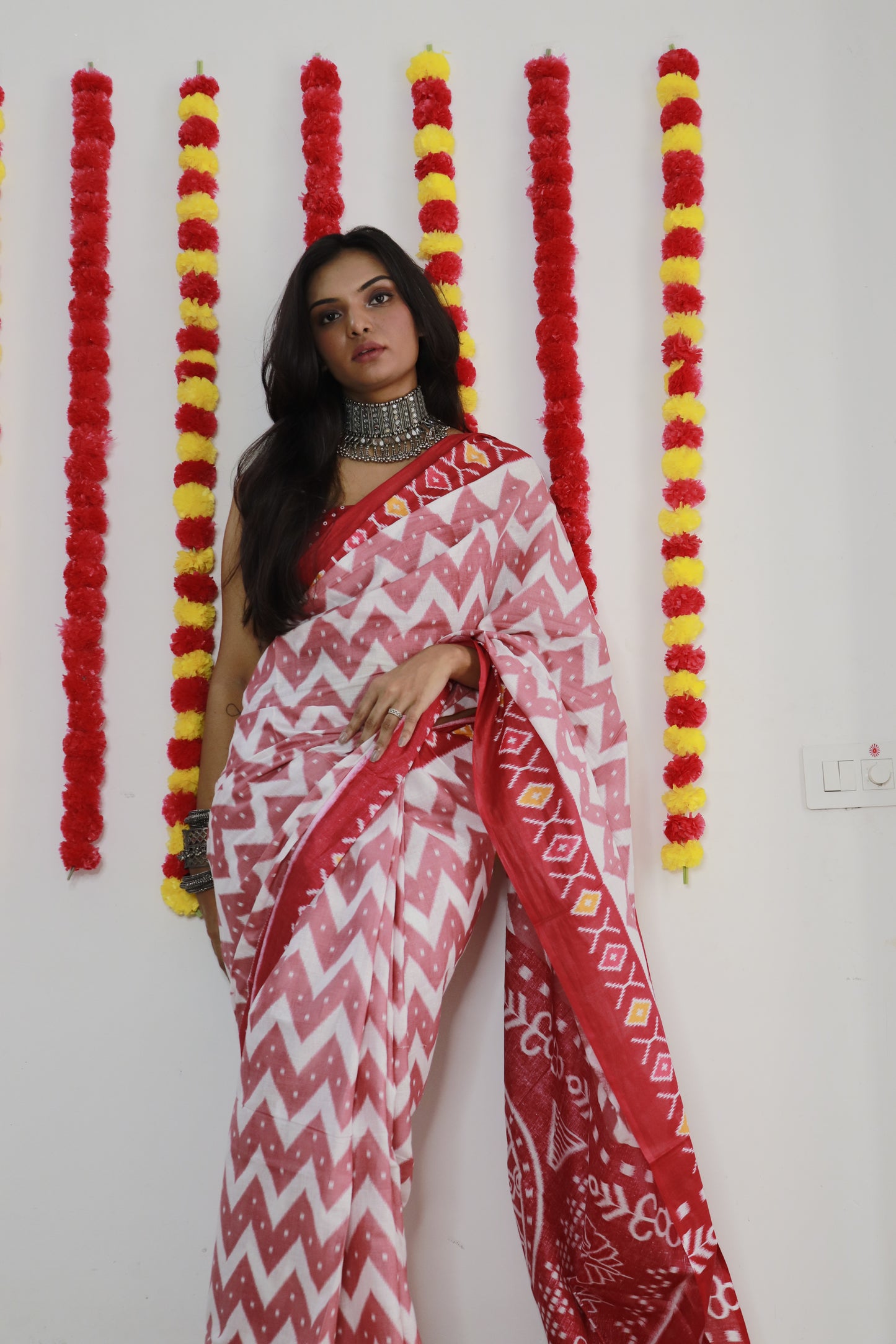 Graceful Pink Cotton Mul Printed Saree