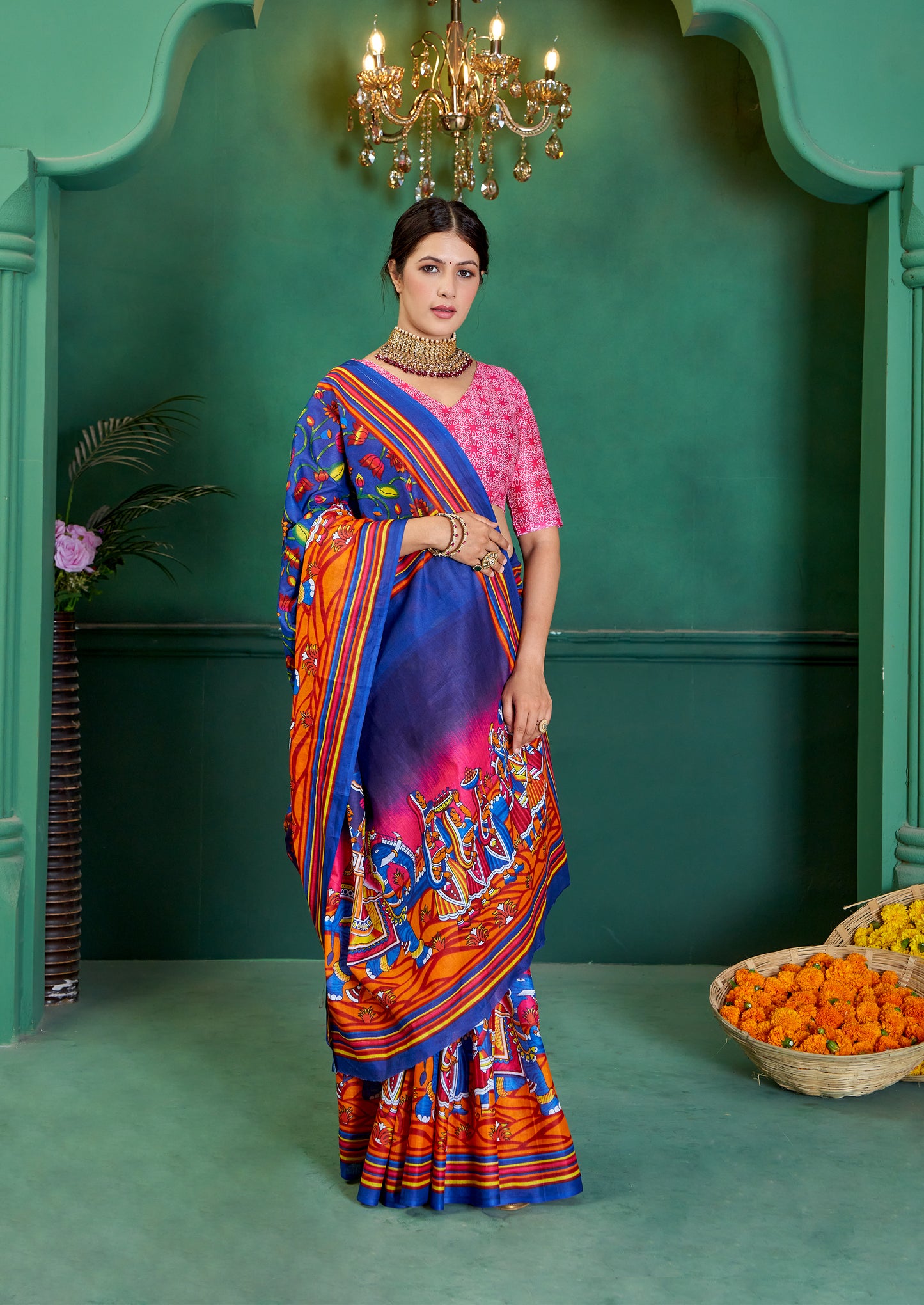 Luxurious Cotton Mul Printed Saree