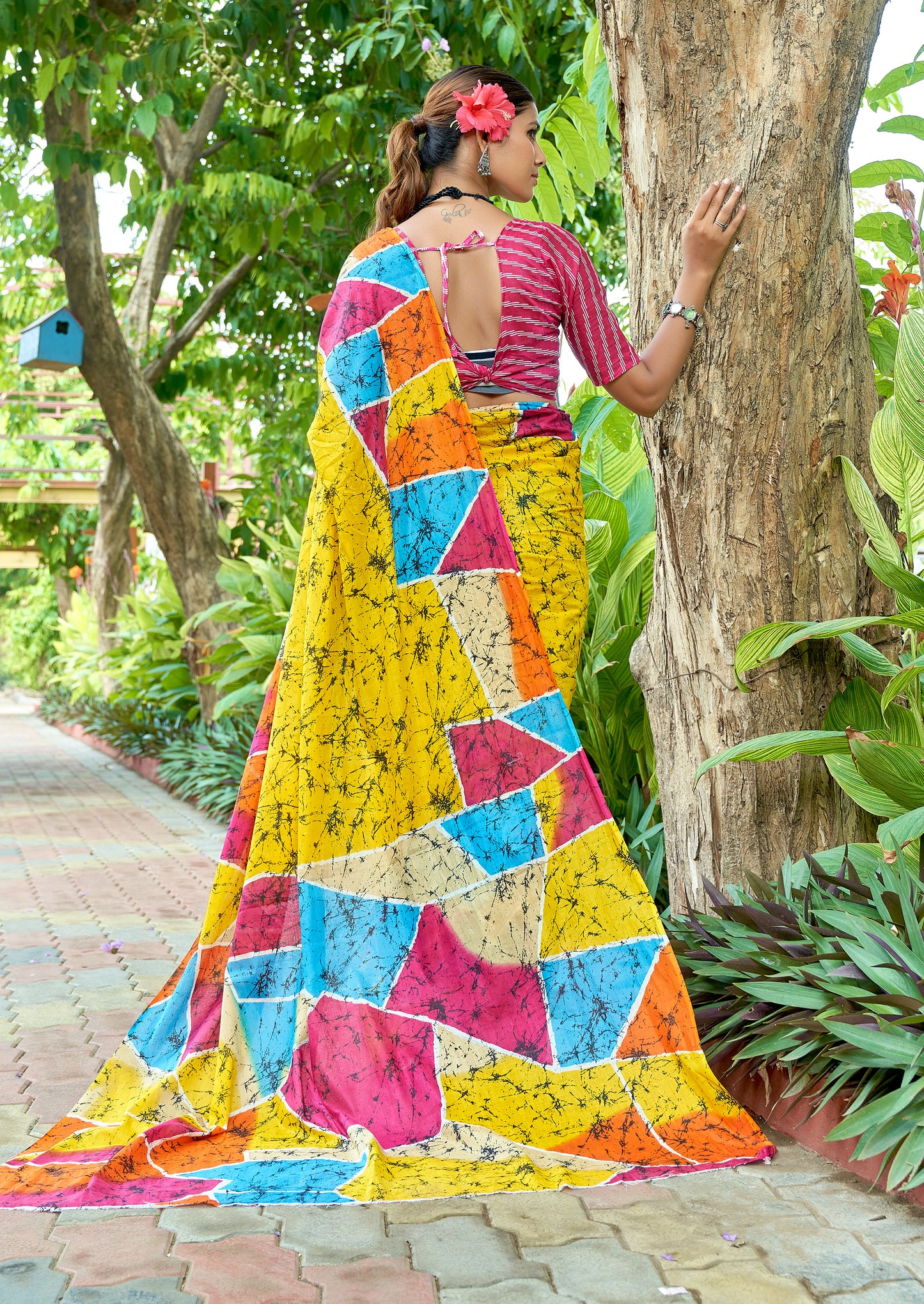 Colorful Cotton Mul Printed Saree