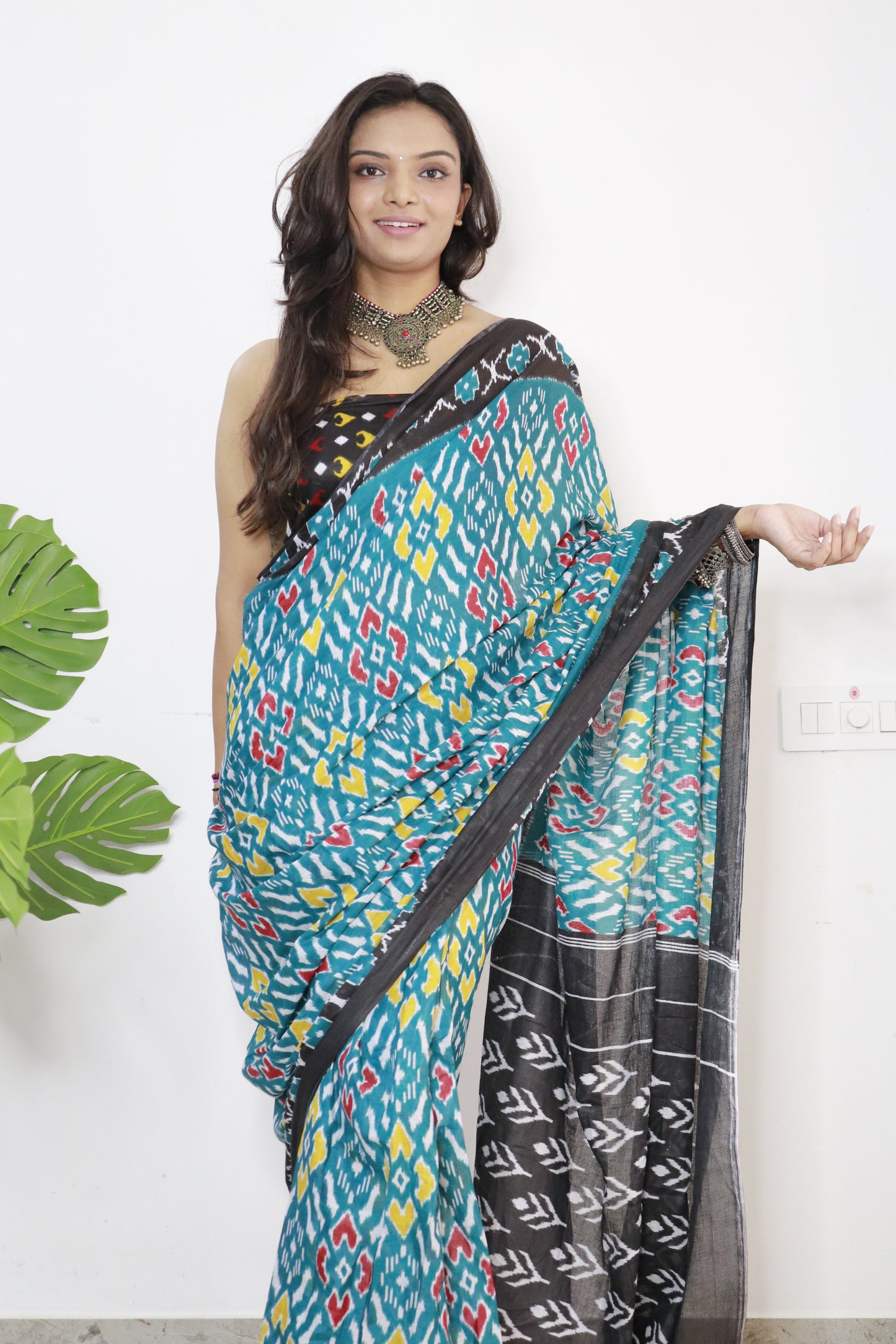 Sky Cotton Printed Saree