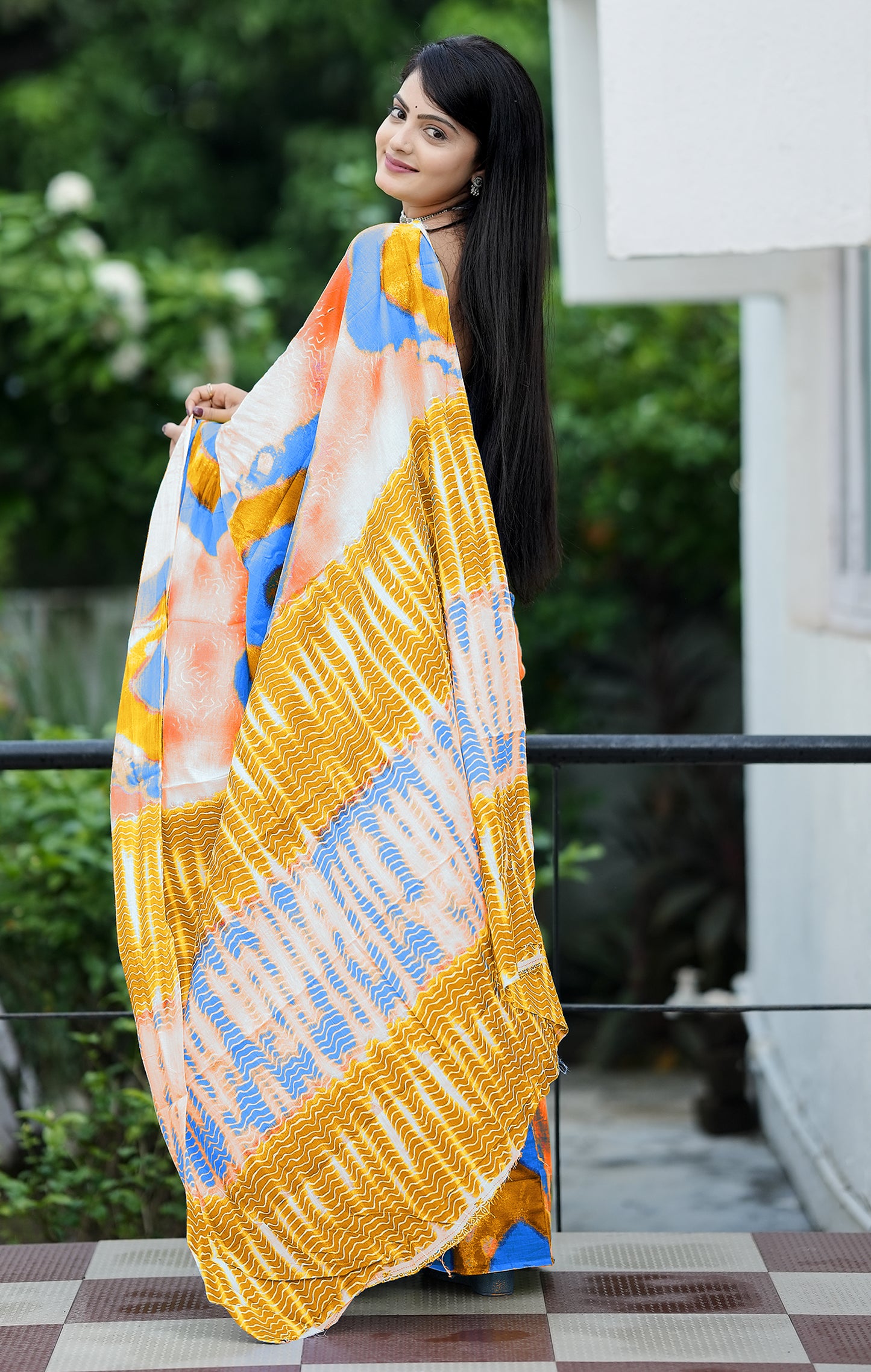 Colorful Cotton Mul Printed Saree