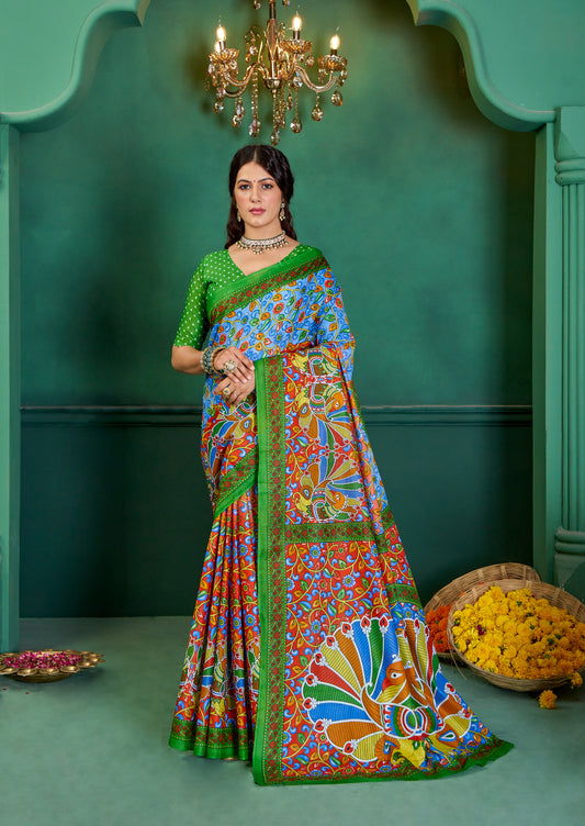 Traditional Cotton Mul Printed Saree