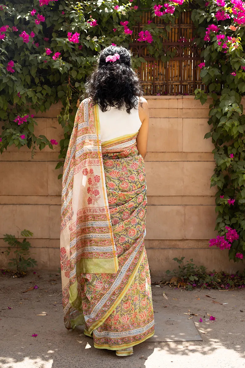 Colorful Cotton Mul Printed Saree