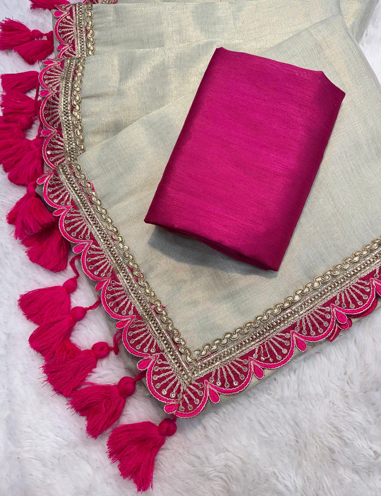 Two Tone Soft Tissue Saree