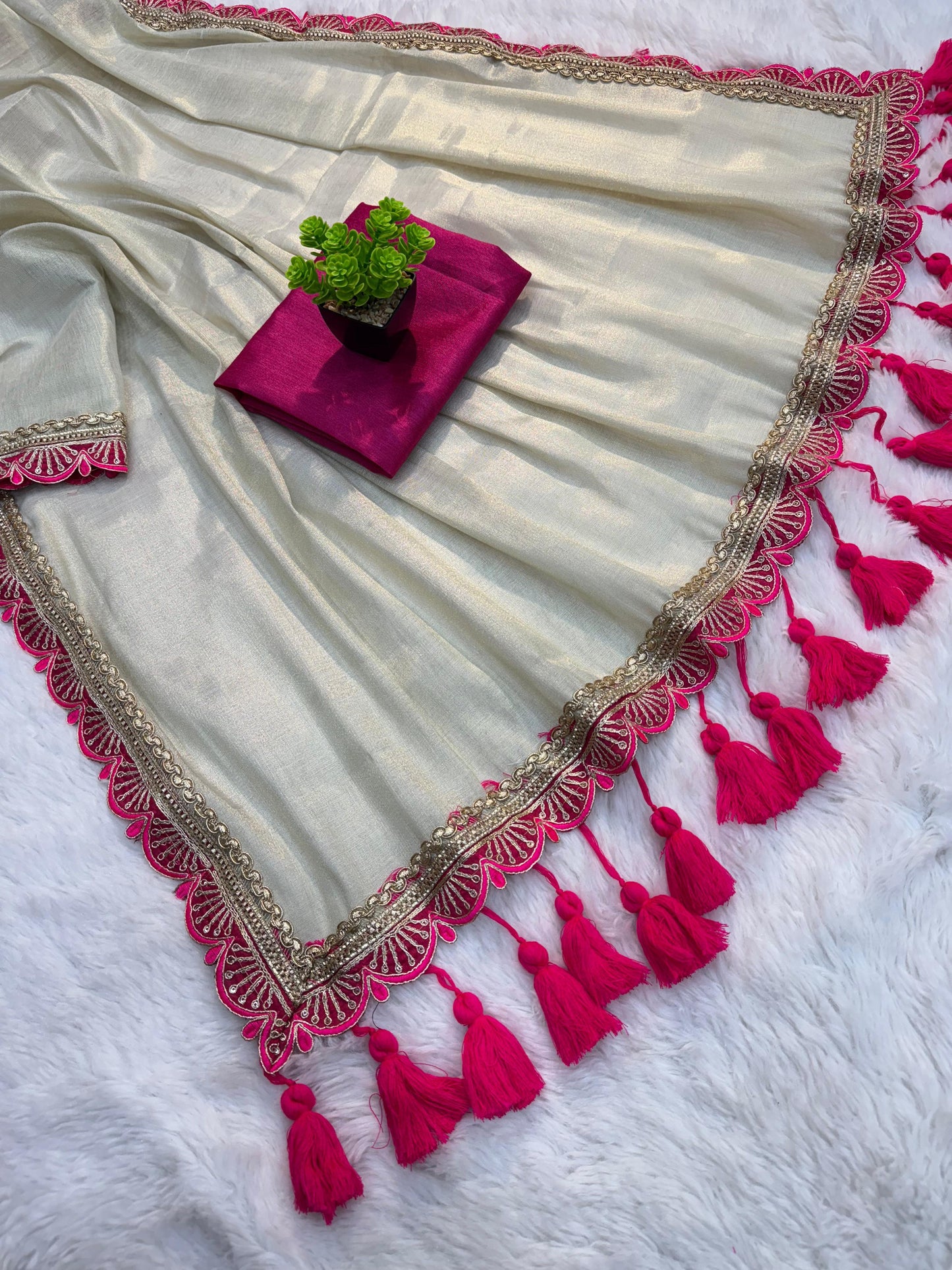 Two Tone Soft Tissue Saree